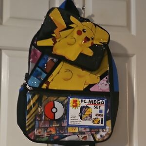 Colorful Pikachu Backpack Set